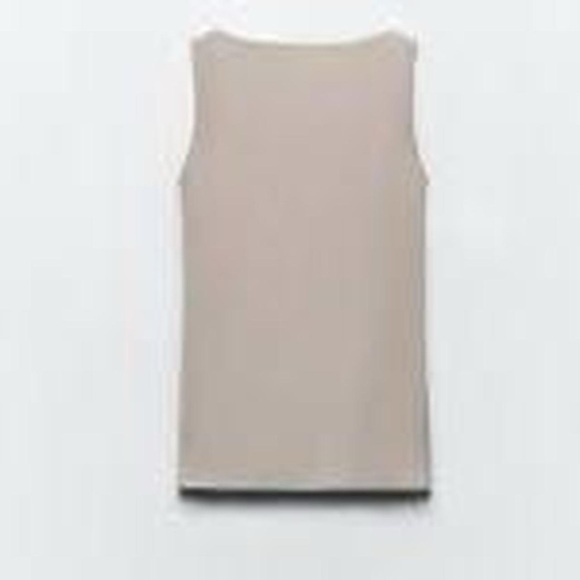 Zara Tops - Zara wide strap polymide tank top nude size L